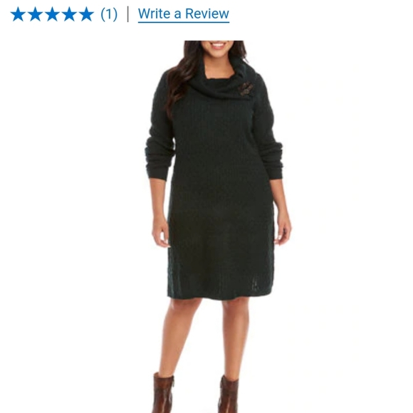 Sandra Darren Plus Size Turtleneck Sweater Dress - Picture 1 of 6